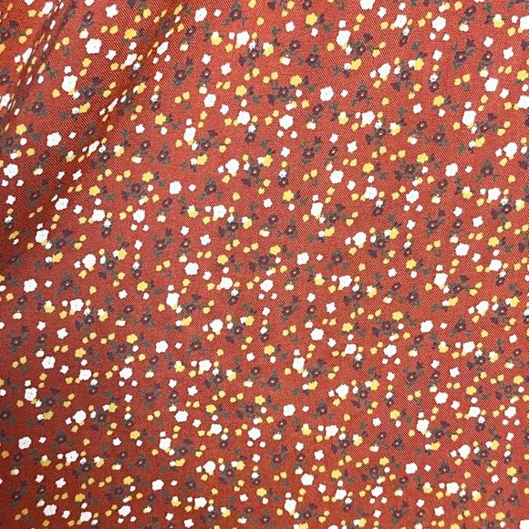 HOLLISTER rust ditsy floral smocked bodice puff sleeve boho dress size medium - Picture 6 of 8